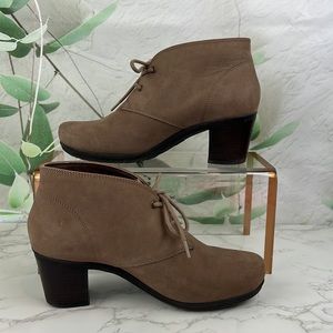 Abeo Taupe Suede Lace-Up Ankle Booties